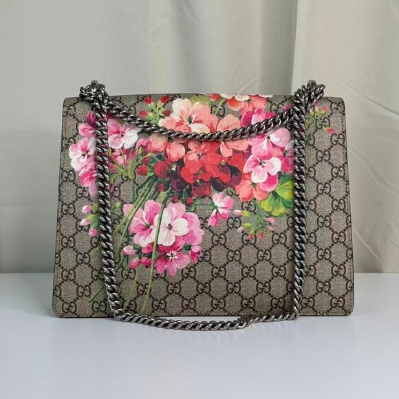 Gucci GG Logo Supreme Large Dionysus Shoulder Bag with Floral Accent - Picture 3 of 8